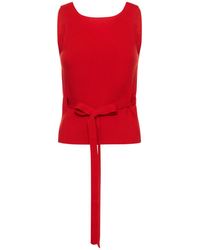 Patou - Ribbed Knit Sleeveless Wrap Top W/ Laces - Lyst