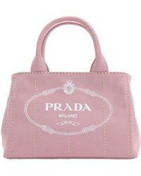 Prada Tote Aus Canvas Mit Logodruck - Mehrfarbig
