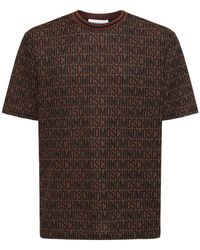 Moschino - T-shirt en coton jacquard à logo - Lyst