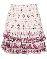Isabel Marant - Naomi Printed Ruffled Mini Skirt - Lyst