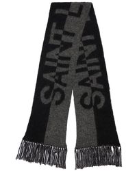 Save 7% Saint Laurent Cashmere Houndstooth Knit Scarf in Grey for Men Mens Accessories Scarves and mufflers 