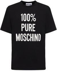 Moschino - T-shirt Aus Baumwolle "100% Pure " - Lyst