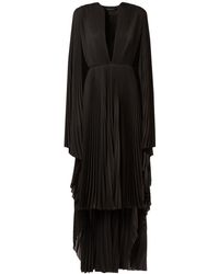 Balenciaga - Robe col en v en matière technique à plis - Lyst