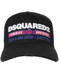 DSquared² Gorra Baseball De Gabardina De Algodón - Negro