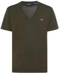 DSquared² - V-Neck Logo Cotton Jersey T-Shirt - Lyst