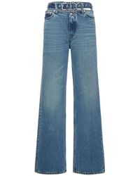 Y. Project - Jeans larghi in denim / cintura con logo - Lyst