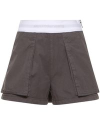 Alexander Wang - High Waist Cotton Cargo Shorts - Lyst