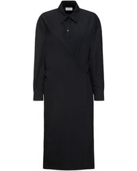 Lemaire - Heavy Poplin Twisted Midi Shirt Dress - Lyst