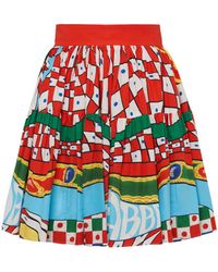 Dolce & Gabbana - Carretto Print Cotton Poplin Mini Skirt - Lyst