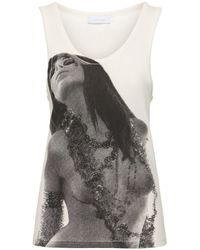 Rabanne - Printed Jersey Top - Lyst