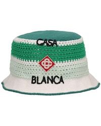 Casablanca - Logo Crochet Cotton Bucket Hat - Lyst
