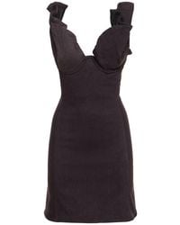 Y. Project - Denim Ruffle Sleeveless Mini Dress - Lyst