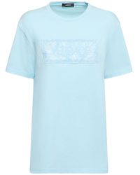 Versace - Camiseta de algodón jersey con logo - Lyst