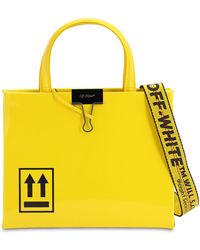 Off-White c/o Virgil Abloh Mini Tasche Aus Lackleder "box" - Gelb