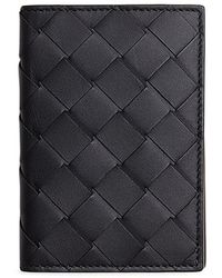 Bottega Veneta - Intrecciato Leather Flap Card Case - Lyst