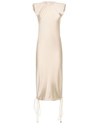 The Attico - Fluid Satin Sleeveless Midi Dress - Lyst