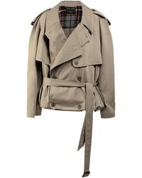 Balenciaga - Folded Cotton Trench Coat - Lyst