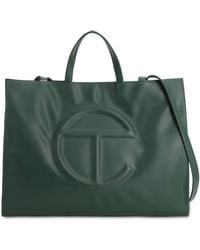 Telfar Large Embossed Faux Leather Tote Bag - Green