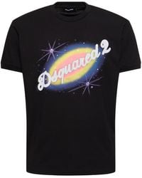 DSquared² - Bedrucktes T-shirt Aus Baumwolljersey - Lyst