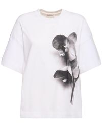 Alexander McQueen - Orchid Print Cotton T-Shirt - Lyst