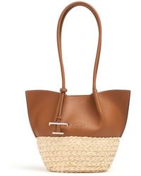 Tod's - Small Bux Raffia Effect Tote Bag - Lyst