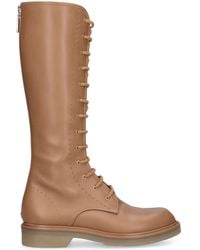 Max Mara - Lvr Exclusive Leather Combat Boots - Lyst
