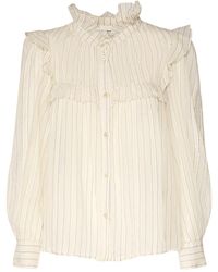 Isabel Marant - Idety Striped Cotton Shirt W/ Ruffles - Lyst