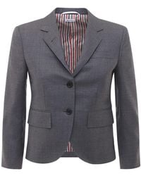 Thom Browne - Cropped Wool Twill Jacket - Lyst