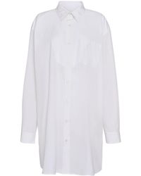Maison Margiela - Oversize Cotton Poplin Long Shirt - Lyst