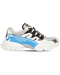 Valentino Garavani Sneakers "Climber" In Pelle E Rete - Bianco