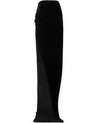 Rick Owens - Edfu Asymmetric Velvet Long Skirt W/Slit - Lyst