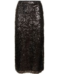 MSGM - Sequined Midi Skirt - Lyst