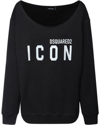 DSquared² Sweatshirt Aus Baumwolljersey "icon Refractive" - Schwarz