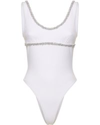 Ermanno Scervino - Lycra Embroidered One Piece Swimsuit - Lyst