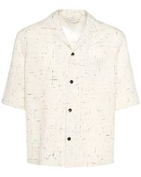 Bottega Veneta - Textured Crisscross Viscose Blend Shirt - Lyst
