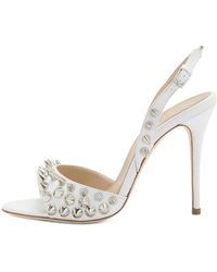 Alessandra Rich - 100Mm Leather Sandals W/ Spikes - Lyst