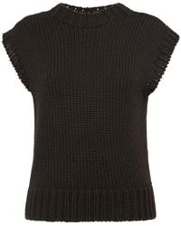 Lemaire - Chunky Cotton Sleeveless Sweater - Lyst
