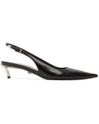 Versace - 40Mm Leather Slingback Pumps - Lyst