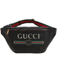 Gucci Gürteltasche Aus Leder Mit -druck - Schwarz