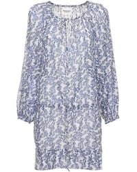 Isabel Marant - Parsley Print Self-tie Cotton Mini Dress - Lyst