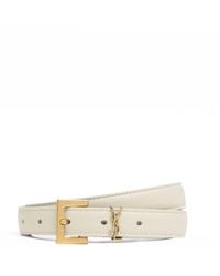 Saint Laurent - Cassandre Leather Belt - Lyst