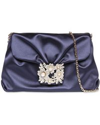 Roger Vivier - Rv Bouquet Drape Satin Clutch - Lyst