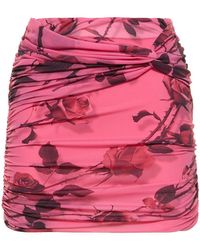 Blumarine - Rose Printed Draped Jersey Mini Skirt - Lyst
