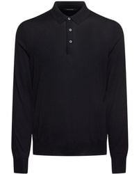 Tagliatore - Pablo シルク&コットン長袖ポロ - Lyst