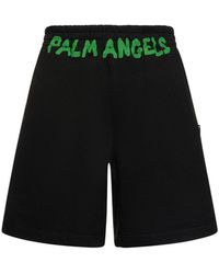 Palm Angels - Pantaloni in felpa di cotone con logo - Lyst