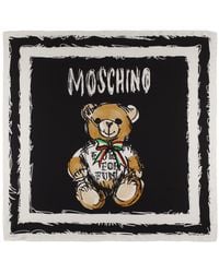 Moschino - Teddy Bear Silk Twill Scarf - Lyst