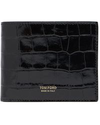 Tom Ford - Shiny Croc Embossed Bifold Wallet - Lyst