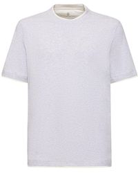 Brunello Cucinelli - Mehrschichtiges T-shirt Aus Baumwolljersey - Lyst