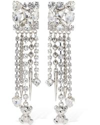 Alessandra Rich - Square Earrings W/ Charms - Lyst