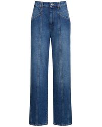 Isabel Marant - Vetan Faded Cotton Denim Straight Jeans - Lyst